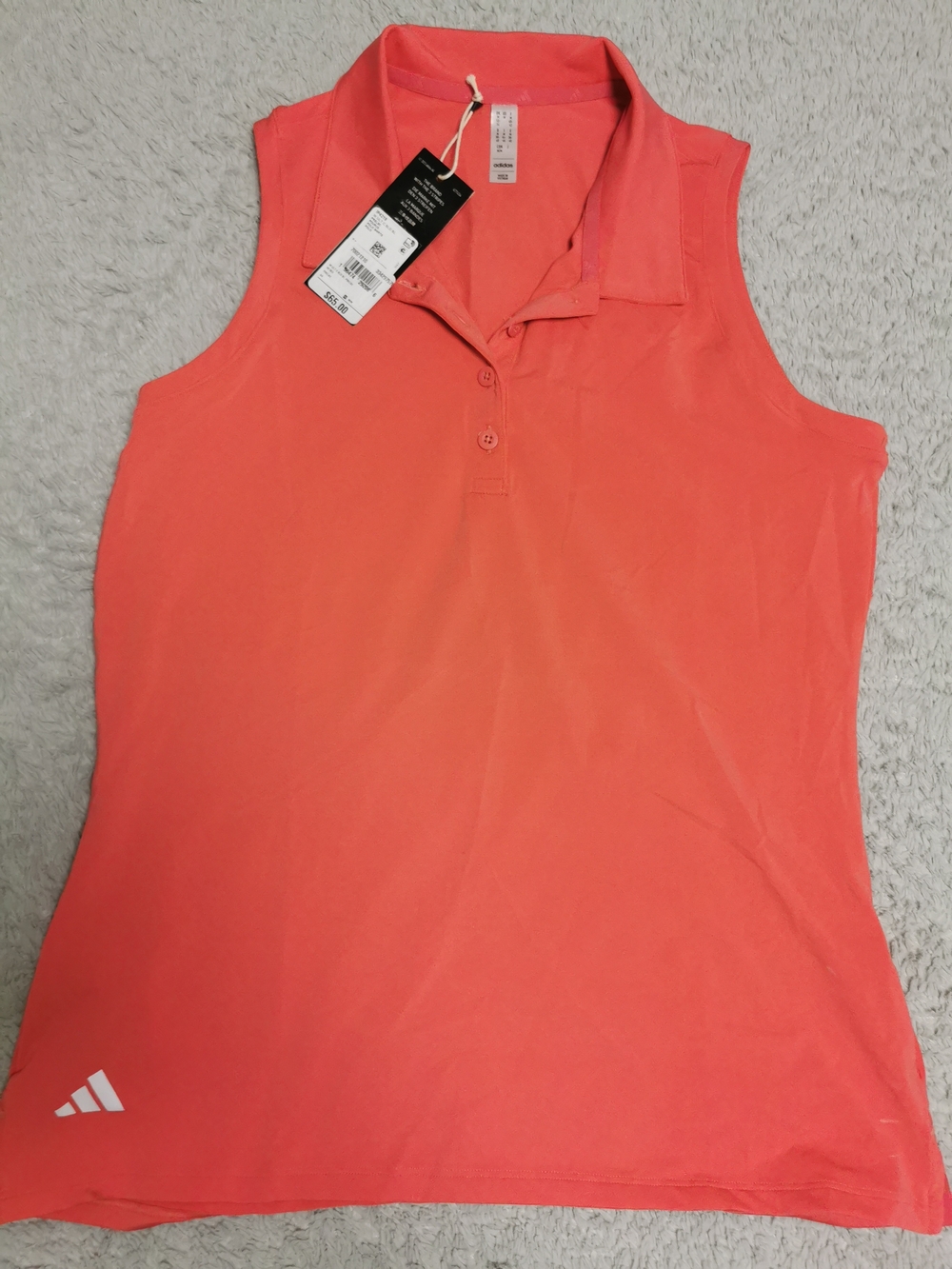 adidas Women’s Sleeveless Polo Top - Coral